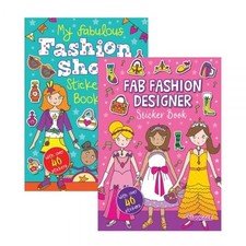 Fashion Sticker Book - A4 Girls Fun Kids Books Show Activity Stickers Dress Up