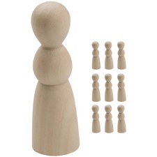  10 Pcs Peg Dolls Unfinished