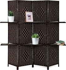 4 Panel Room Divider, Wooden Screen Folding Privacy Portable Partition Screen