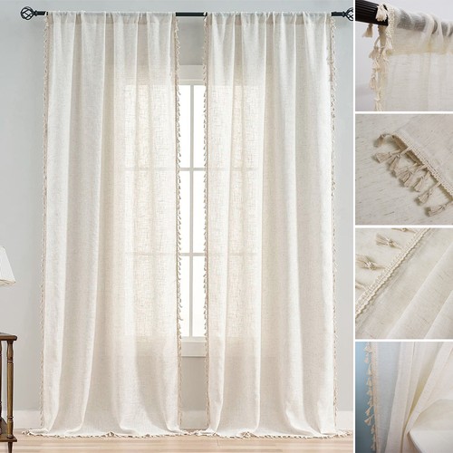 Vintage sheer curtains panel - sheer,