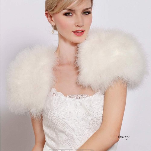 Real ostrich feather fur shrug - real,