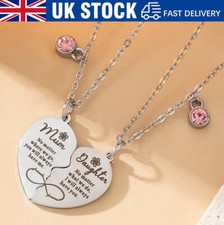 Mother And Daughter Gift Necklace Heart Birthday Mothers Day Gift For Mum Mummy