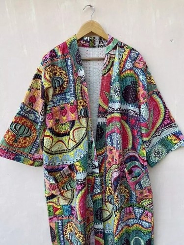 Israili print kantha kimono - israili,