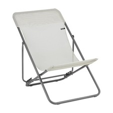 Lafuma Maxi Transat Batyline Iso Lounger in Steel Grey, 140kg Heavy Duty
