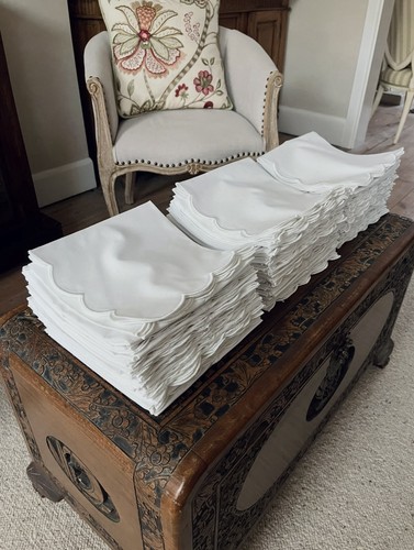 120 white scallop edge - white,