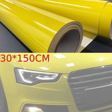 Gloss Car Sticker Yellow Auto Roll UV Resistant Bubble Decal Vinyl