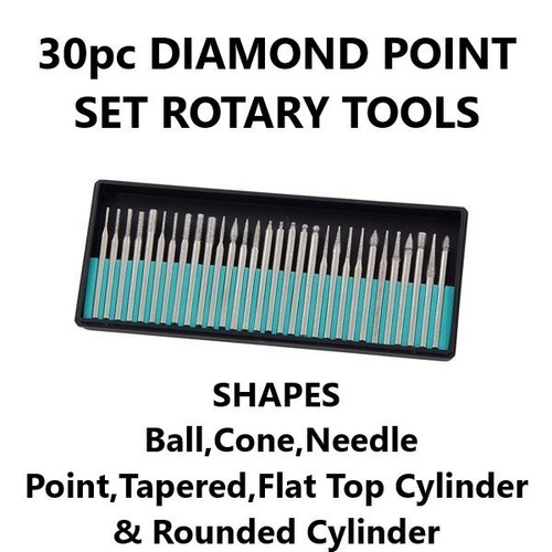 30pc diamond point burr rotary - diamond,