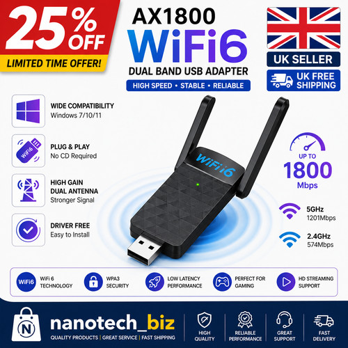 1800mbps usb wifi adapter dual - wifi,