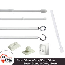 Extendable Curtain Rod Telescopic Light Weight Metal Tension Rod Pole & Net Wire