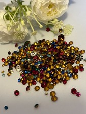 Swarovski Czech Rhinestone Jewellery 300 Mixed size colour gold foiled REPAIR 