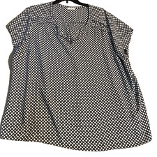 Pleione blouse  Woman 3X Black & White Sleeveless Blouse V neck