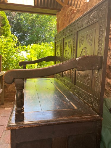 Vintage monks bench storage