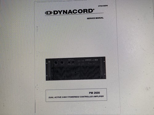 Dynacord 2600 service - dynacord,
