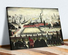 The Football Match CANVAS WALL ART PRINT ARTWORK PAINTING FRAMED LS Lowry Style