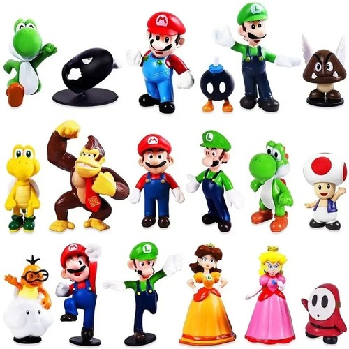 18pcs super mario bros - mario, pvc