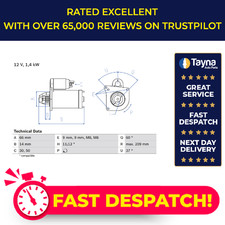 Starter Motor fits PEUGEOT