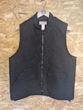 Filson Mackinaw Wool Vest Medium Charcoal Grey Zip Front Liner Gilet Body Warmer