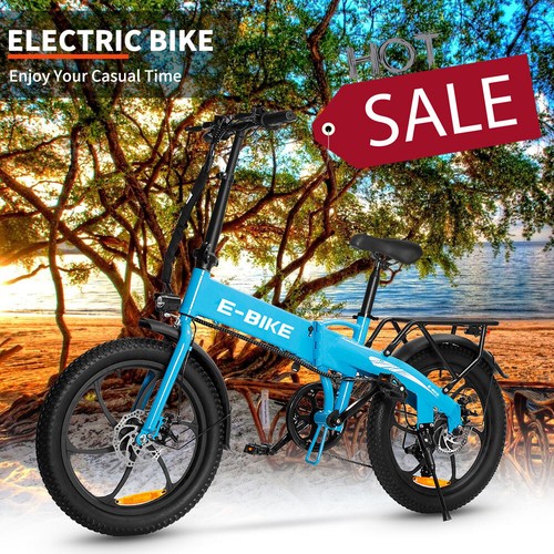 Blue folding electric bike - blue, for