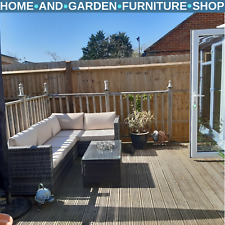 4 Setter Rattan Garden Furniture 3 Piece Seater Corner Sofa w/ Table and Cushion