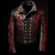 Gothic Dragon Leather Jacket -