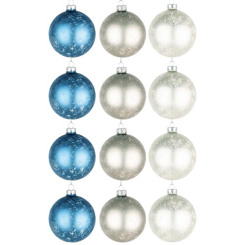 8cm christmas baubles glass - christmas,