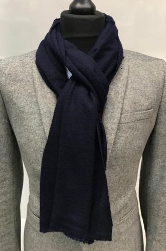 Cashmere navy blue scarf shawl - navy,