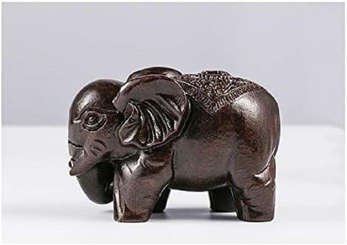 Lucky elephant wooden statue - elephant,