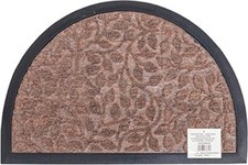 Half Moon Front Door Mat 40x60cm – Leaf/Stone Design, Non-Slip, Durable
