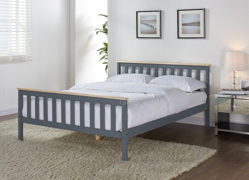 Grey wooden bed frame - grey,