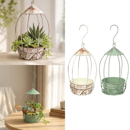 Birdcage hanging planter - birdcage,