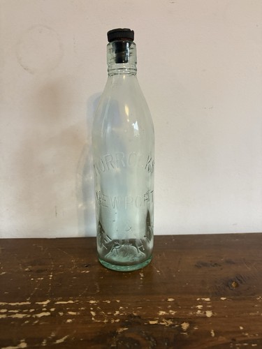 Vintage embossed glass bottle - glass,