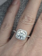 GENUINE Moissanite Ring + Box