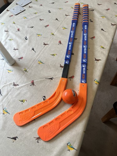 Nerf hockey sticks - hockey, ball