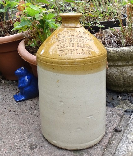 Antique stoneware flagon - stoneware, flagon–the