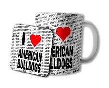 American Bulldogs Dog Pet I Love Mug & Coaster Gift Set Christmas Birthday