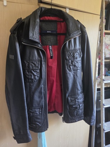 Mens superdry leather jacket - superdry,