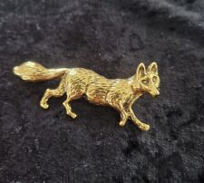 Fox Brooch Gold Tone Deco