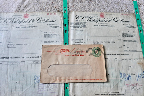 Automobilia vintage receipts