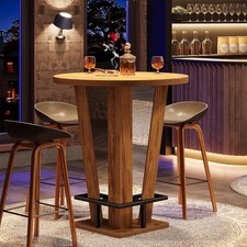 Round Bar Table, 39.4" High Cocktail Bistro Pub Table for Small Bar,Living Room