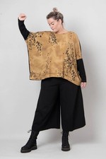 Ozai N Ku Whisper Top Oversized Black & Corn Relaxed 3XL 16-20 70” Chest