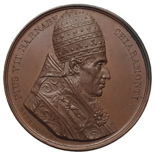 Pope pius vii bronze medal - pius,