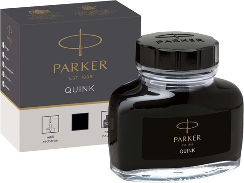 Parker fountain pen - ink, bottle