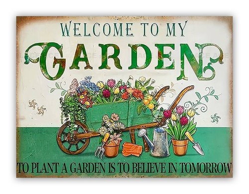 Welcome garden metal - welcome, my