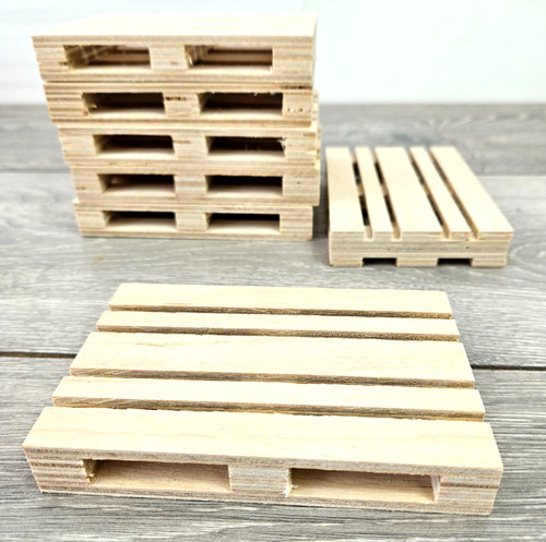 Wooden coaster mini pallet - wooden, mat