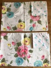 2 Pillowcases Made W/ Cath Kidston Painterly Rose & Spots Cotton Percale New