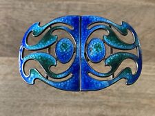 ANTIQUE 1909 ART NOUVEAU SOLID SILVER & ENAMEL NURSES BELT BUCKLE- S & Co
