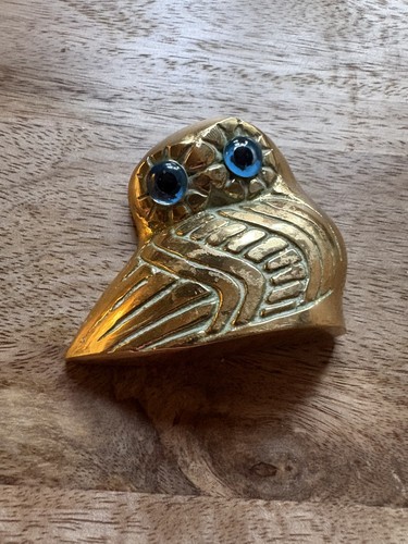 Vintage solid brass owl - brass, "owl