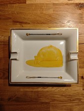 Vintage Hermes Paris Equestrian Yellow Jockey Cap Ashtray