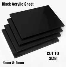 BLACK Perspex Acrylic Sheet Panel  Cut To Size Plastic  FREE POLISHED EDGES