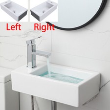Small Compact Bathroom Cloakroom Hand Wash Basin Sink Ceramic Wall Hung Sinks